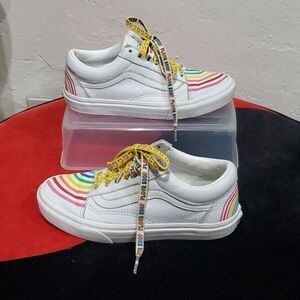Vans x Flour Shop Rainbow Shoes Size 6.5